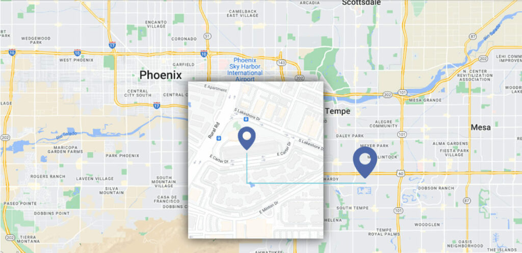 Map Showing the Location of Our Chapter Bankruptcy Law Firm Near Scottsdale